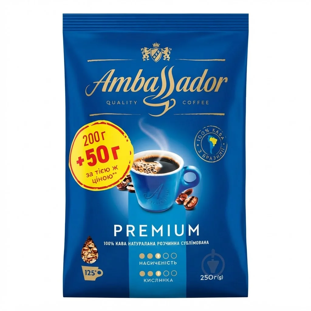 Ambassador Premium 200+50 г Розчинна / Преміум