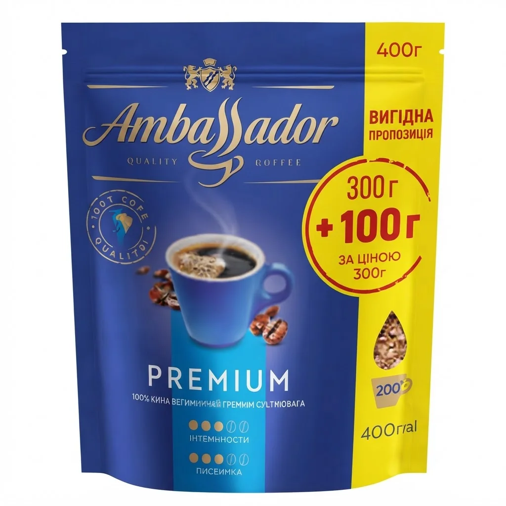 Ambassador Premium 300+100 г Розчинна / Преміум