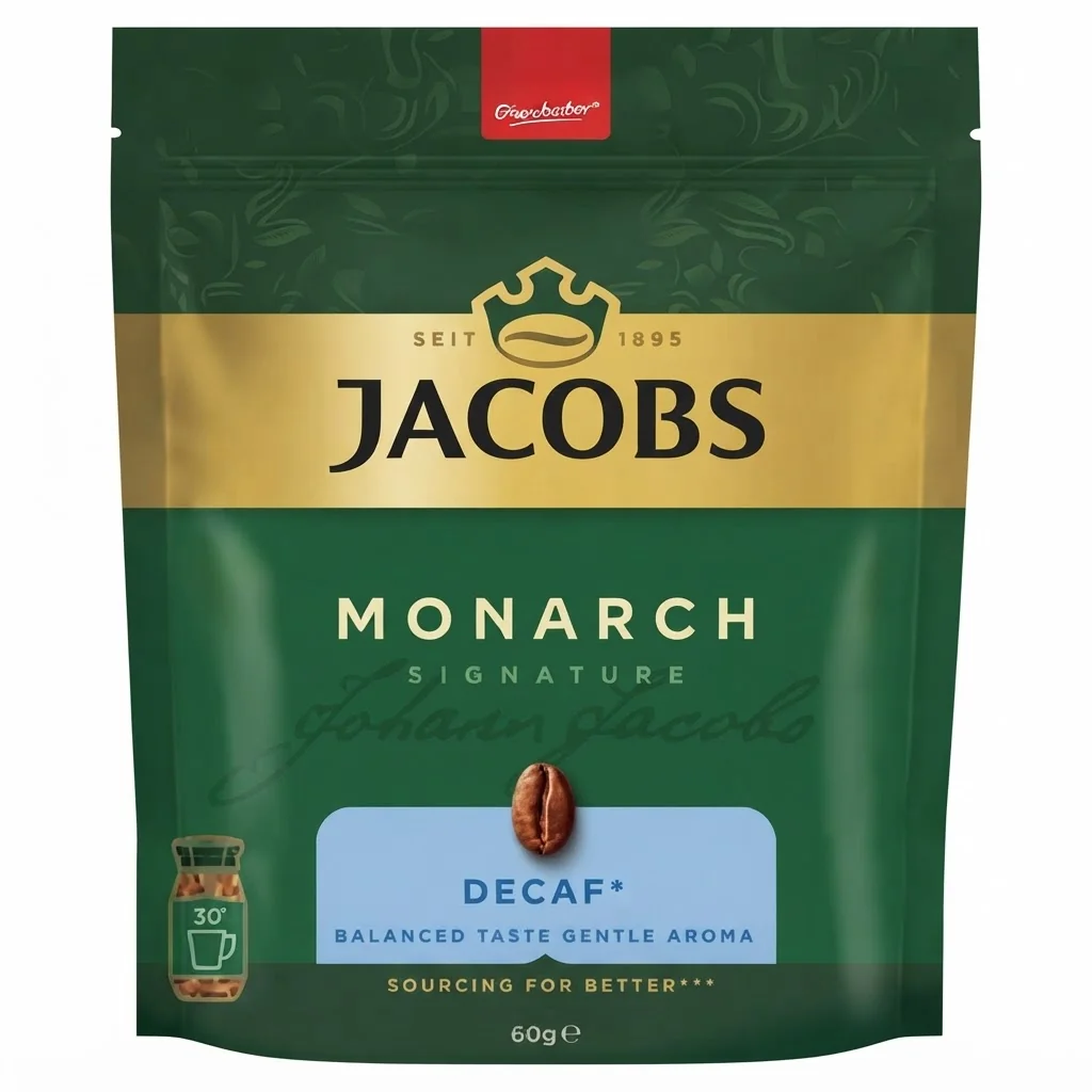 Jacobs Monarch Decaf Розчинна 60 г / Без кофеїну Монарх