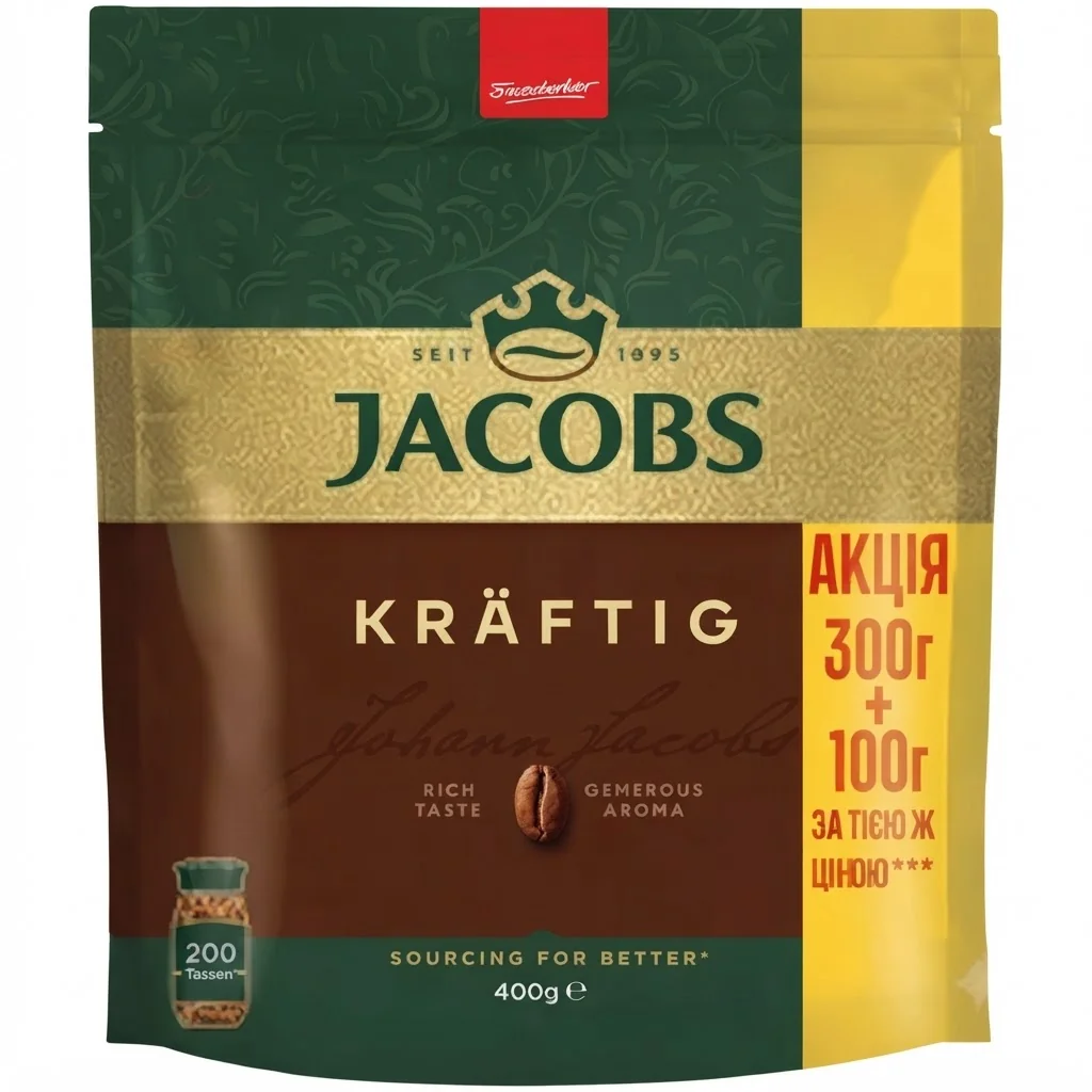 Jacobs Kräftig 400 г Розчинна / Крафтіг